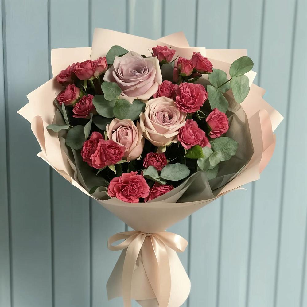 Букет цветов из: Гвоздики и Розы в Шенджий