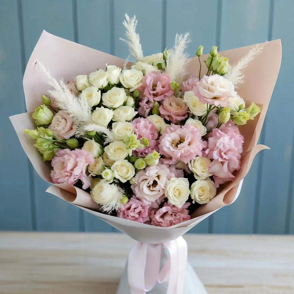 Букет цветов из: Альстромерии и Розы в Шенджий