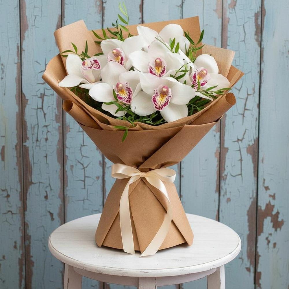 Букет цветов из: Орхидеи и Розы в Шенджий