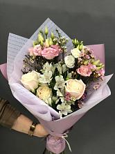 Букет цветов из:  Альстромерии, Розы и Лизиантусы #REPLACE_PRED# Шенджий