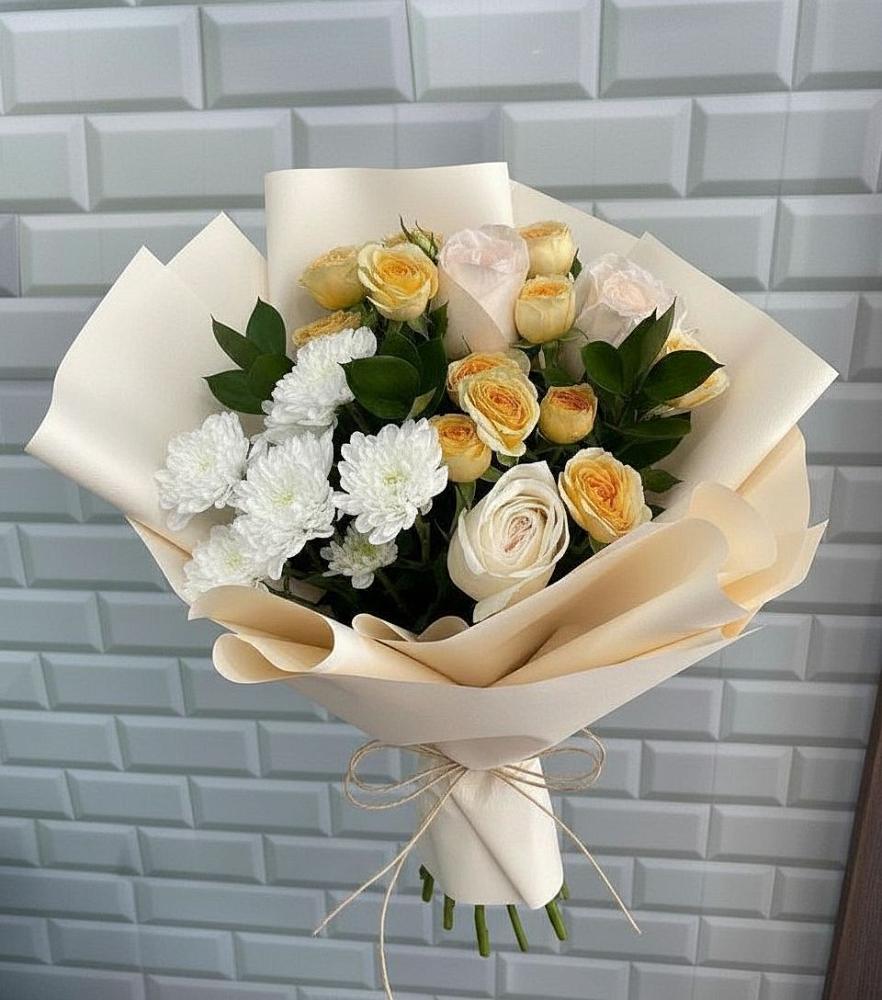 Букет цветов из: Розы и Хризантемы в Шенджий