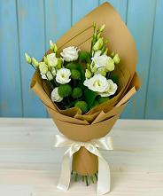 Букет цветов из:  Хризантемы и Лизиантусы в Шенджий