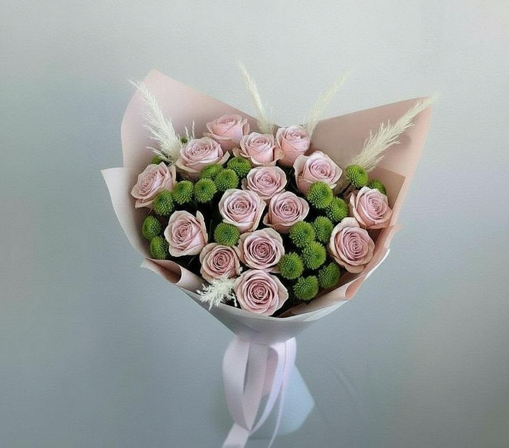 Букет цветов из: Розы и Хризантемы в Шенджий