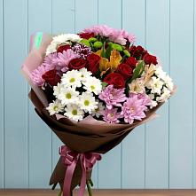 Букет цветов из:  Розы, Хризантемы и Альстромерии в Шенджий