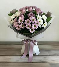 Букет цветов из:  Хризантемы и Розы #REPLACE_PRED# Шенджий