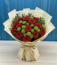 Букет цветов из:  Розы и Хризантемы в Шенджий