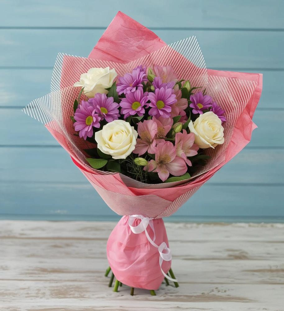 Букет цветов из: Герберы в Шенджий