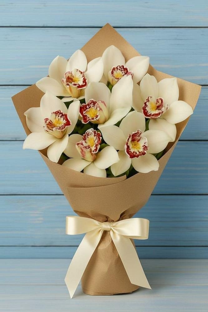 Букет цветов из: Орхидеи и Розы в Шенджий